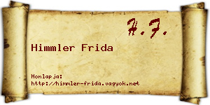 Himmler Frida névjegykártya